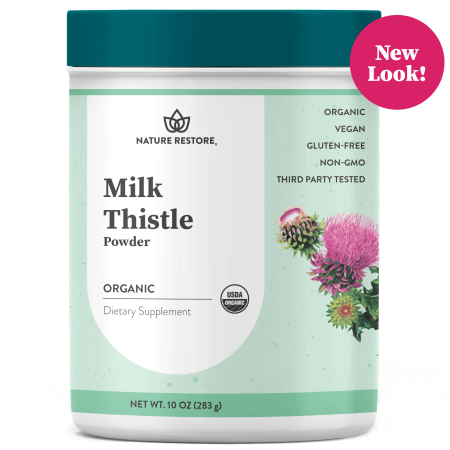 Nature Restore Organic Milk Thistle Seed Powder, Natural Liver Detox & Cleanse Support, Vegan & Non-GMO, 10 oz