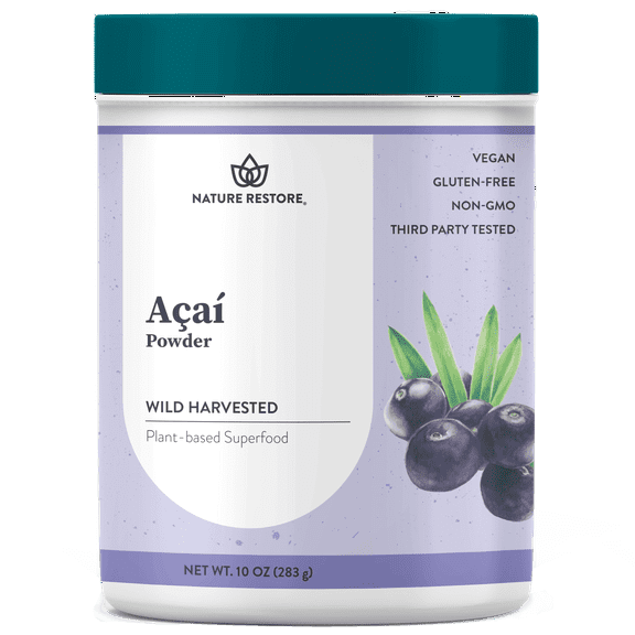 Nature Restore Wild Harvested Acai Berry Powder, 10 Ounces, Non-GMO