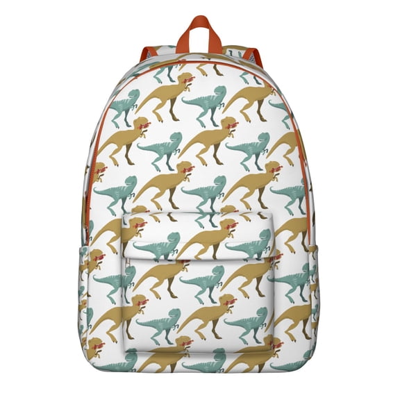 Nature Roaring Dinosaur Backpack – Watercolor Dino World Forest Pattern for Outdoor Use and Travel