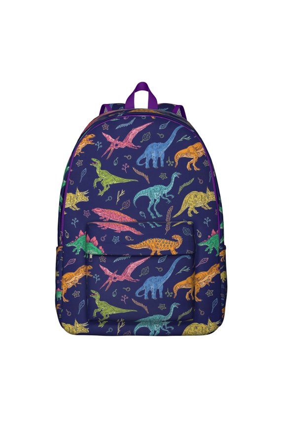 Nature Roaring Dinosaur Backpack – Watercolor Dino World Forest Pattern for Outdoor Use and Travel