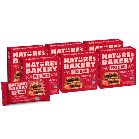 Nature's Bakery Strawberry Fig Bars, 2 oz Snack Bars (36 Ct), Plant-Based, Vegan, Non-GMO