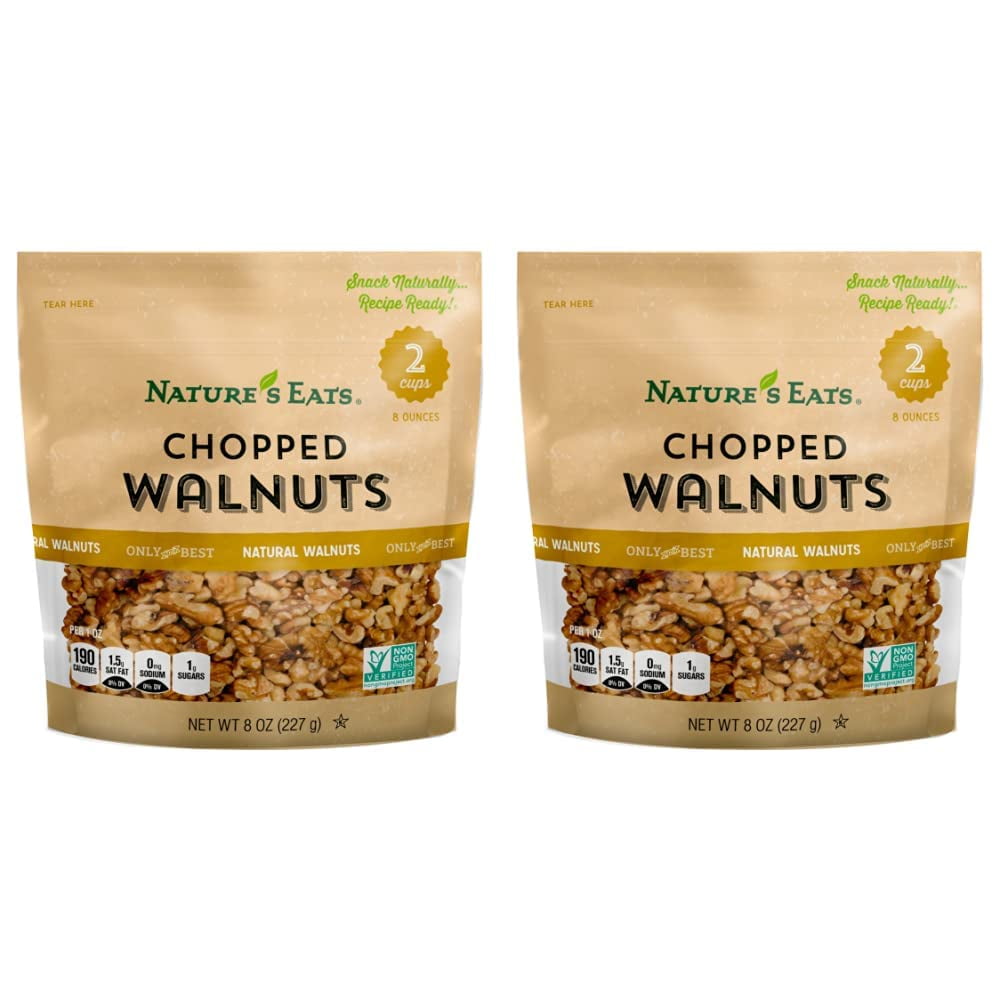 Nature,S Eats Chopped Walnuts, 8 Oz (Pack Of 2)