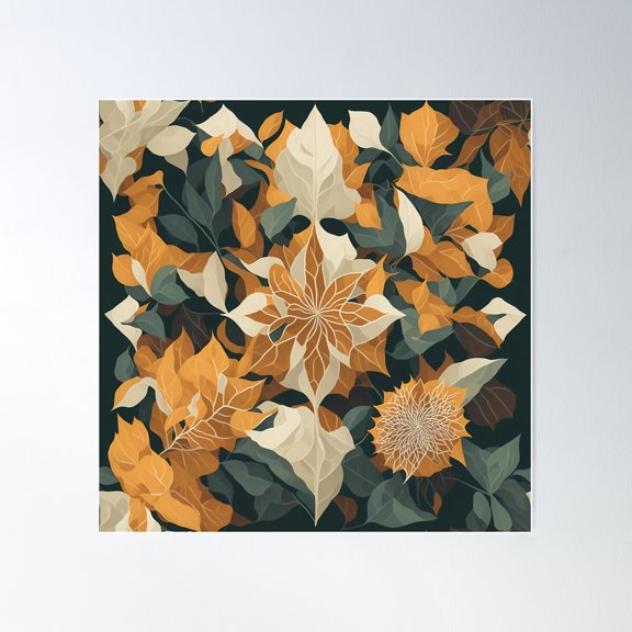 Nature'S Geometry B Poster Wall Art, Modern Wall Decor For Living Room Bedroom, 17x17 UNFRAMED