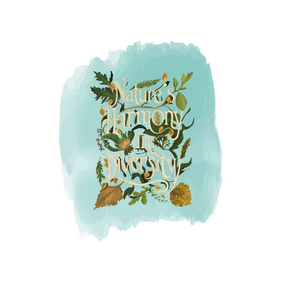 Nature'S Harmony In Diversity Harmony Tranquility Joy Cherish Quote Wall Art Sticker Designs Vinyl Stickers For Home House Walls Rooms Windows Bedroom Decoration Size (12x12 inch)