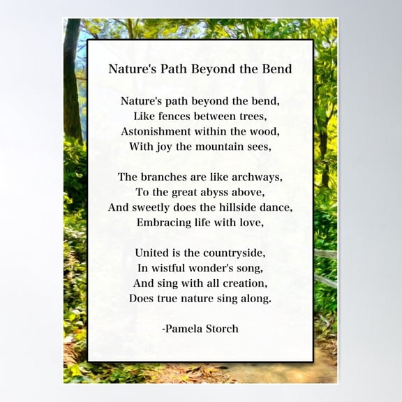 Nature'S Path Beyond The Bend Poem Poster Wall Art, Modern Wall Decor For Living Room Bedroom, 24x36 UNFRAMED