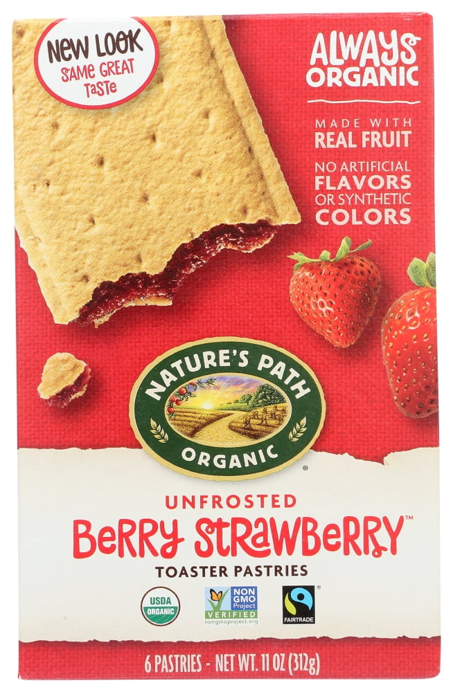 Nature'S Path Toaster Pastries, Berry Strawberry Unfrosted, 6 Count