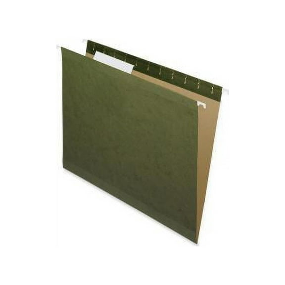 Nature Saver 08651 Hanging File Folder, Letter - 8.50" x 11" Sheet Size - 1/3 Tab Cut - Poly - Standard Green - Recycled - 25/Box