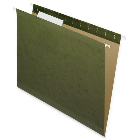 Nature Saver 1/3 Tab Cut Letter Recycled Hanging Folder - 8 1/2" x 11" - Poly - Standard Green - 100% Recycled - 25 / Box | Bundle of 2 Boxes
