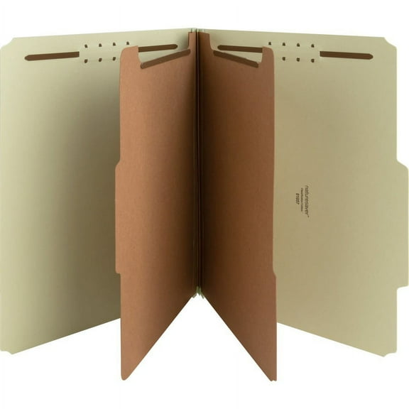 Nature Saver 2/5 Tab Cut Letter Recycled Classification Folder - 8 1/2" x 11" - 2" Expansion - Prong K Style Fastener - 2" Fastener Capacity for Folder, 1" Fastener Capacity for Divider - 2 Divider(s)