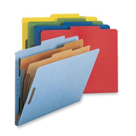 Nature Saver Classification Folders - Green - Letter Size with 2 Dividers and Fasteners