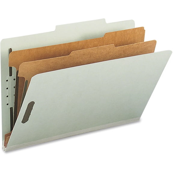 Nature Saver, NAT39951, K-style Fastener Classification Folders, 10 / Box, Gray,Green