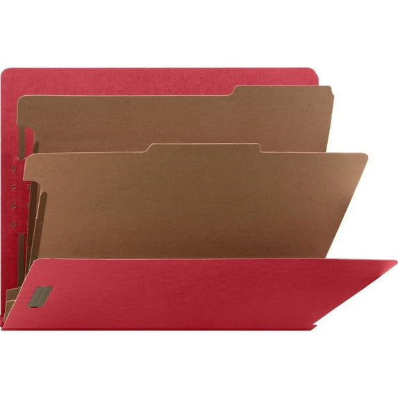 Nature Saver Letter Recycled Classification Folder - 8 1/2" x 11" - End Tab Location - 2 Divider(s) - Bright Red - 100% Recycled - 10 / Box | Bundle of 5 Boxes