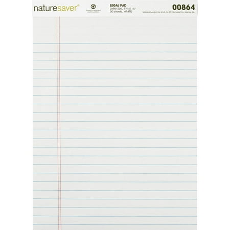 Nature Saver, NAT00864, Recycled Legal Ruled Pads, 12 / Dozen