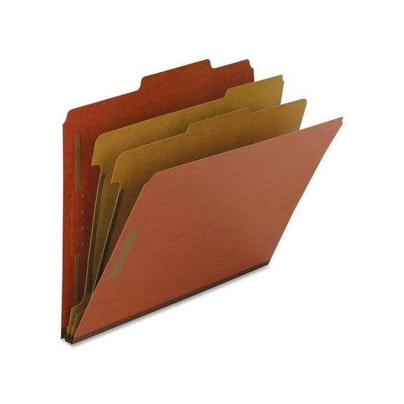 Nature Saver, NAT01051, Kraft Divider Recycled Classification Folders, 10 / Box, Red