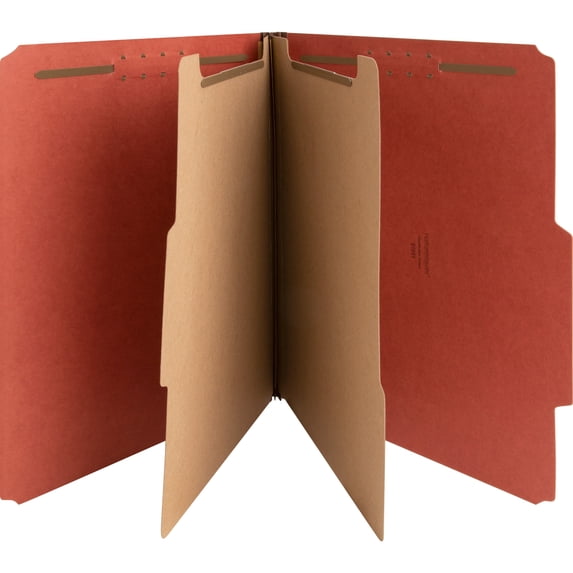 Nature Saver, NAT01051, Kraft Divider Recycled Classification Folders, 10 / Box, Red