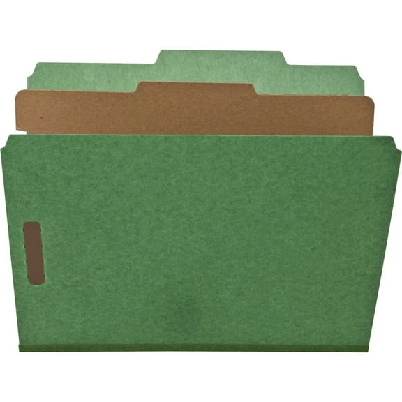 Nature Saver, NATSP17203, 1-Divider Recycled Classification Folders, 10 / Box, Green