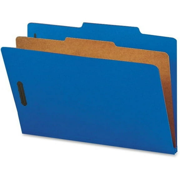 Nature Saver, NATSP17221, 1-Divider Color Classification Folders, 10 / Box, Dark Blue