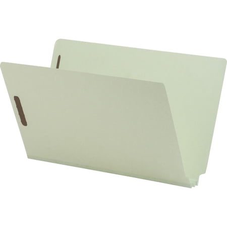 Nature Saver, NATSP17266, Legal Size Pressboard Fastener Folders, 25 / Box, Gray/Green