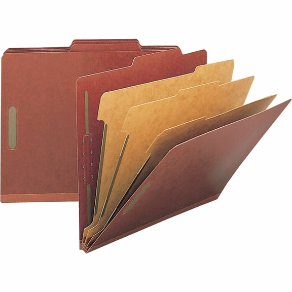 Nature Saver, NAT01052, Kraft Divider Recycled Classification Folders, 10 / Box, Red