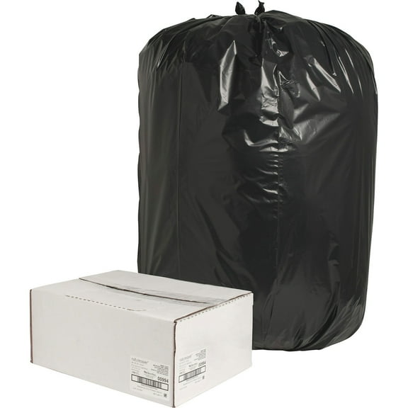 Nature Saver Trash Can Liners Rcycld 55-60 Gal 1.65mil 38"x58" 100/BX BK 00994