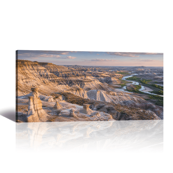 Nature Scene Landscape Canvas Wall Art Colorful Desert Canyon Picture Print, Serene Scenery Artwork Modern Paintings for Living Room Bedroom Home Office Decor