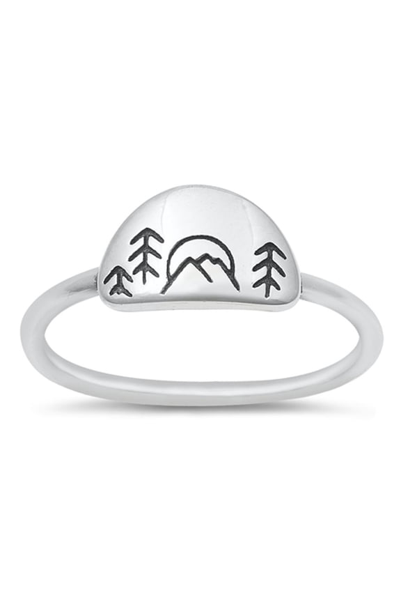 Nature Scene Outdoor Wholesale Ring .925 Sterling Silver Band Jewelry Female Male Unisex Size 4