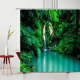 thumbnail image 1 of Nature Scenery Shower Curtain Plant Water Waterfall Washable Bathtub Partition Decoration With Hook Landscape Bathroom Curtains, 1 of 5