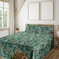 thumbnail image 1 of Ambesonne Nature Fitted & Flat Sheet with Shams 4 Pcs Set, Fir Leaves and Cones Art, Calking, Hunter Green Fawn Umber, 1 of 5