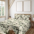 thumbnail image 1 of Ambesonne Nature Fitted & Flat Sheet with Sham 3 Pcs Set, Olives and Leaves Pattern, Twin XL, Slate Brown Taupe and Umber, 1 of 1