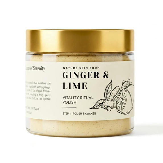 Nature Skin Shop Ginger & Lime Vitality Ritual Polish – Invigorating Whipped Exfoliating Body Scrub, 8oz
