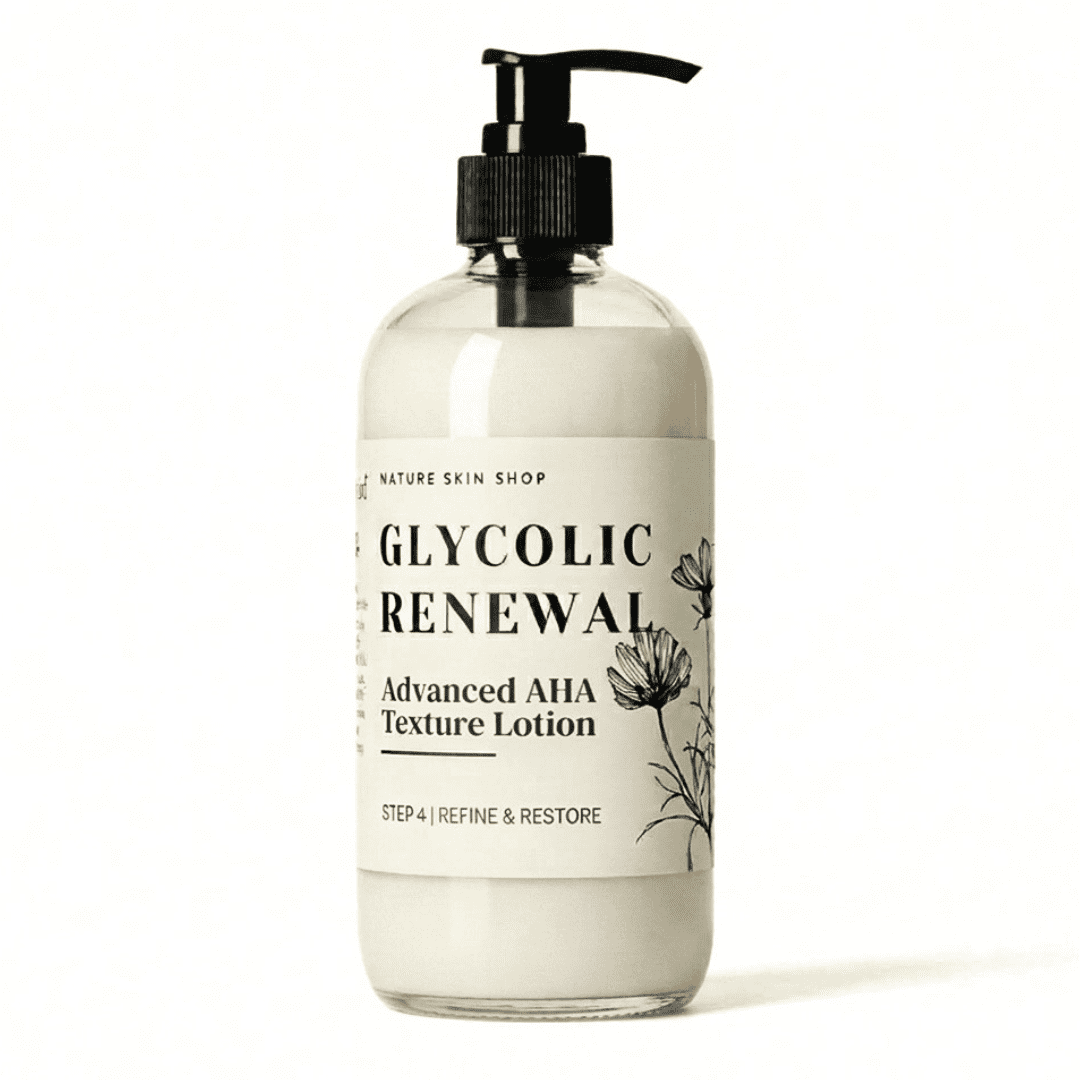 Nature Skin Shop Renewal Glycolic Advanced AHA Texture Body Lotion Exfoliating Moisturizer for Rough Bumpy Skin Surface Resurfacing Cream - 8.5 ounces
