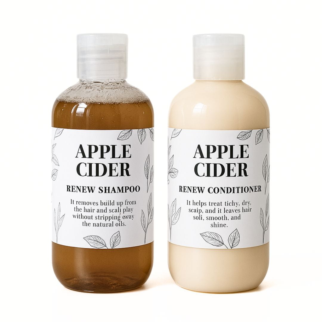 Nature Skin Shop Apple Cider Vinegar Shampoo and Conditioner Set, Clarifying Duo for Dull, Oily Hair, Adds a Brilliant Shine, 2-Piece Bundle