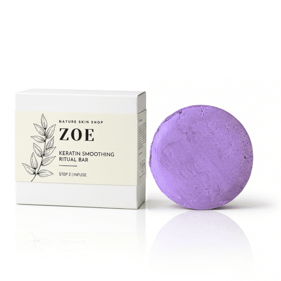 Nature Skin Shop Zoe Keratin Shampoo Bar, Smoothing Formula for Frizzy Hair, 2.7 Ounces