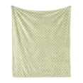 thumbnail image 1 of Nature Soft Flannel Fleece Blanket, Abstract Geometric Spring Themed Green Leaves Repeating Pattern on White Background, Cozy Plush for Indoor and Outdoor Use, 70" x 90", Green White, by Ambesonne, 1 of 5