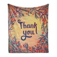 thumbnail image 1 of Nature Soft Flannel Fleece Throw Blanket, Christmas Time Flower Leaves Ivy Geometric Background Thanx Note Print, Cozy Plush for Indoor and Outdoor Use, 50" x 60", Multicolor, by Ambesonne, 1 of 6