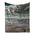 thumbnail image 1 of Nature Soft Flannel Fleece Throw Blanket, Cumulus Clouds on Grand Canyon Valley with Hazy Beams Idyllic Nature Photography, Cozy Plush for Indoor and Outdoor Use, 70" x 90", White Brown, by Ambesonne, 1 of 6