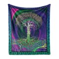 thumbnail image 1 of Nature Soft Flannel Fleece Throw Blanket, Digital Psychedelic Tree of Life Turning Gothic Background Mystery Display, Cozy Plush for Indoor and Outdoor Use, 50" x 70", Purple Fuchsia, by Ambesonne, 1 of 5