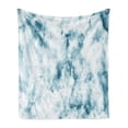 thumbnail image 1 of Nature Soft Flannel Fleece Throw Blanket, Fluffy Cloud Skyline Like Marble Motif Grunge and Retro Features Art Image Print, Cozy Plush for Indoor and Outdoor Use, 50" x 70", Turquoise, by Ambesonne, 1 of 5