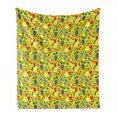 thumbnail image 1 of Nature Soft Flannel Fleece Throw Blanket, Hand-Drawn Sketch of Grapes Bugs Cherries Dandelions Summer Season Themed Print, Cozy Plush for Indoor and Outdoor Use, 50" x 60", Multicolor, by Ambesonne, 1 of 6
