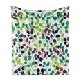 thumbnail image 1 of Nature Soft Flannel Fleece Throw Blanket, Mixed Leaves Pattern in Various Tones Spring Summer Autumn Seasons Botany Image, Cozy Plush for Indoor and Outdoor Use, 70" x 90", Multicolor, by Ambesonne, 1 of 6
