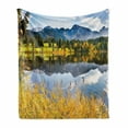 thumbnail image 1 of Nature Soft Flannel Fleece Throw Blanket, Pastoral Countryside Scenery by the Lake with Reflections Alpine Meadow Picture, Cozy Plush for Indoor and Outdoor Use, 50" x 60", Multicolor, by Ambesonne, 1 of 6