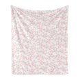 thumbnail image 1 of Nature Soft Flannel Fleece Throw Blanket, Pattern with Soft Spring Branches Flourishing Flowers and Leaves Feminine Print, Cozy Plush for Indoor and Outdoor Use, 50" x 70", Coral White, by Ambesonne, 1 of 5