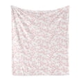 thumbnail image 1 of Nature Soft Flannel Fleece Throw Blanket, Pattern with Soft Spring Branches Flourishing Flowers and Leaves Feminine Print, Cozy Plush for Indoor and Outdoor Use, 70" x 90", Coral White, by Ambesonne, 1 of 5