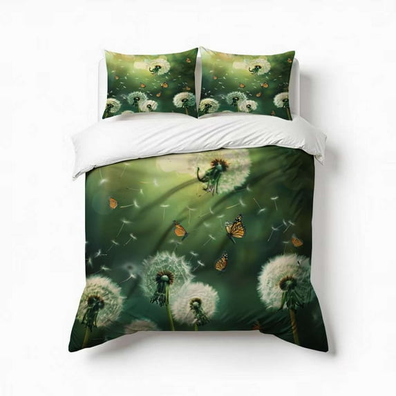 Nature Spring Summer Dandelion Blue Sky Bedding Set 3 Pcs Soft Microfiber Quilt Cover For Bedroom Decor, Comforter Cover With 2 Pillowcase