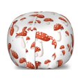 thumbnail image 1 of Nature Storage Toy Bag Chair, Amanita Muscaria Mushrooms Motifs in Cartoon Style, Stuffed Animal Organizer Washable Bag, Small Size, Burnt Orange Rust, by Ambesonne, 1 of 3
