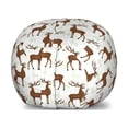 thumbnail image 1 of Nature Storage Toy Bag Chair, Pattern of Repetitive Deer Silhouettes Wildlife Forest Themed Animal Art, Stuffed Animal Organizer Washable Bag, Small Size, Umber Pale Green White, by Ambesonne, 1 of 3