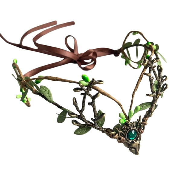 Nature Styles Horn Headwear With Vine And Designs Tiaras Hairhoop For Music Festival Wedding And Photography