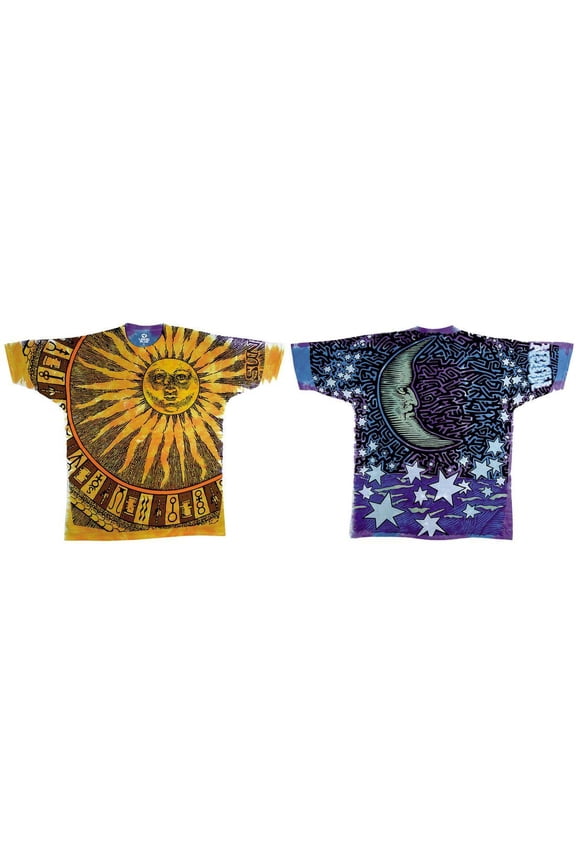 Nature-Sun Moon Tie Dye Apparel T-Shirt - Tie Dye