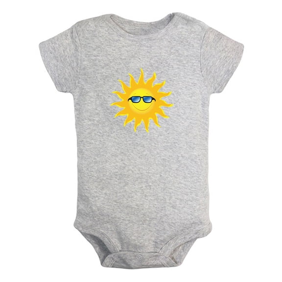 Nature Sun Pattern Rompers For Babies, Newborn Baby Unisex Bodysuits, Infant Jumpsuits, Toddler 0-24 Months Kids One-Piece Oufits (Gray, 18-24 Months)