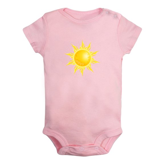 Nature Sun Pattern Rompers For Babies, Newborn Baby Unisex Bodysuits, Infant Jumpsuits, Toddler 0-24 Months Kids One-Piece Oufits (Pink, 12-18 Months)